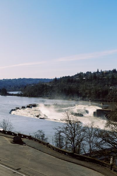 View from Venue Two Eleven of Willamette Falls in Oregon City