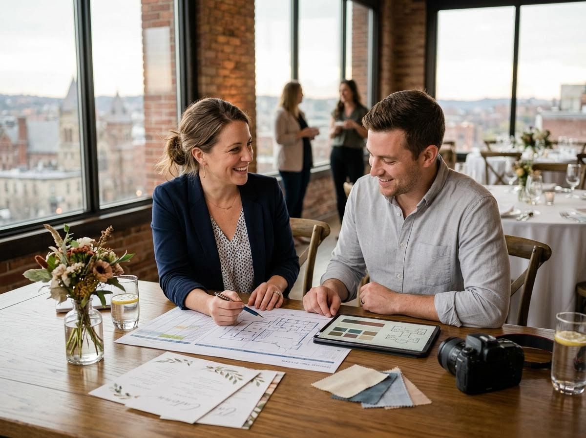 Wedding Planners Reviewing Event Details