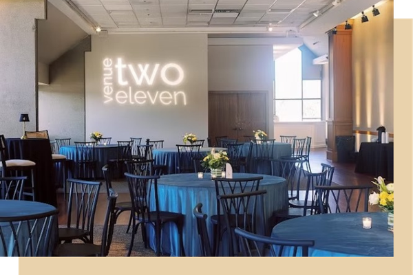 GOBO lighting for event at Venue Two Eleven