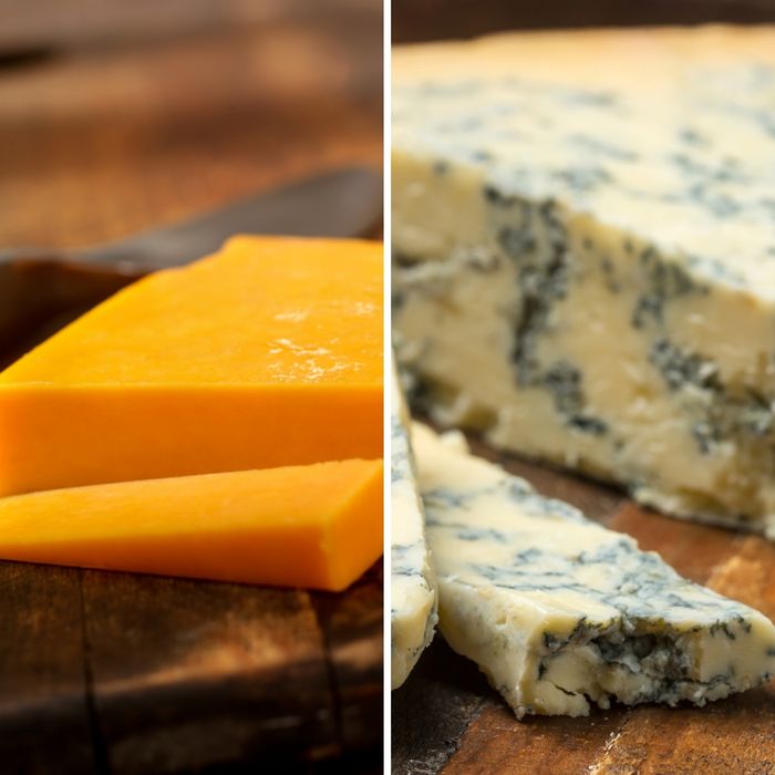 image of cheddar and blue cheese