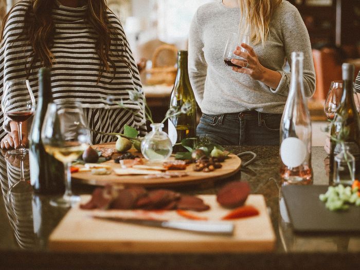  A charcuterie board at a social gathering