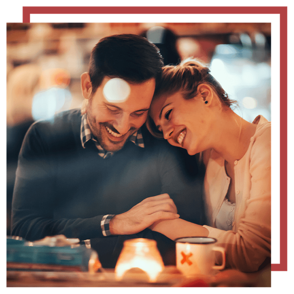 Image of two people on a date at a coffee shop