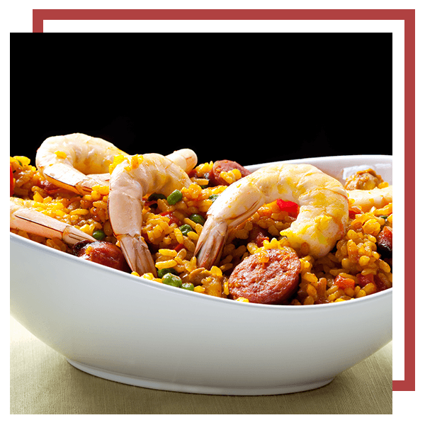  An image of a bowl of Spanish paella