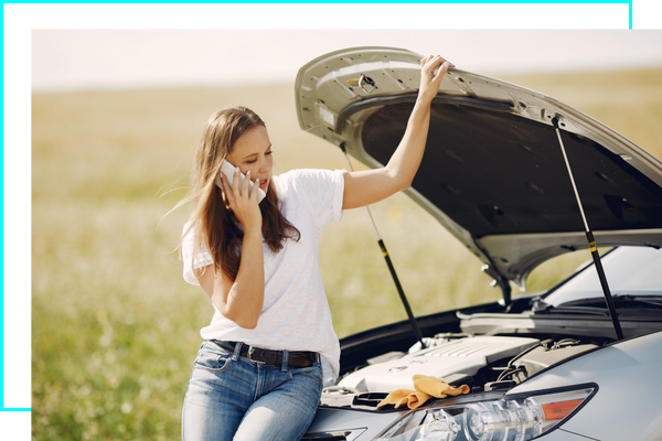 broken down car.