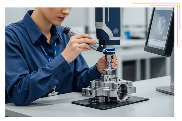 Woman operating a CNC Machine Woman operating a CNC Machine