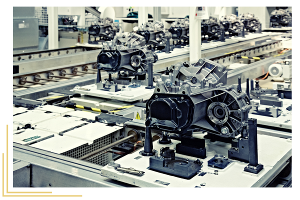 Car parts being built