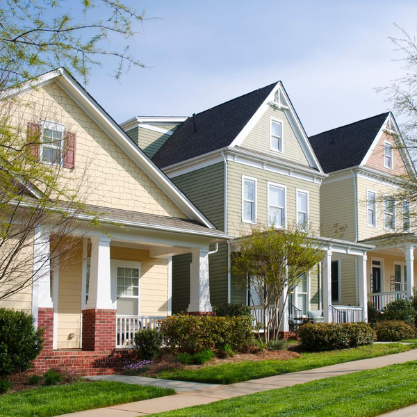 colorful houses in neighborhood