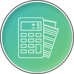 calculator and receipts icon