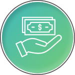 palm with money icon