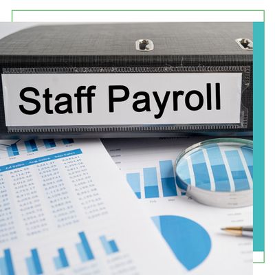 Binder labeled 'Staff Payroll'