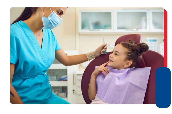 little girl at dentist