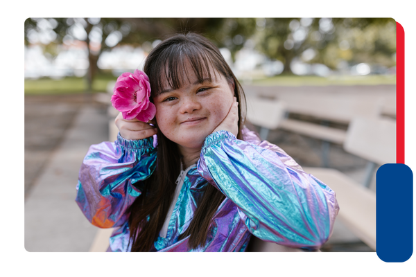 smiling girl with special needs