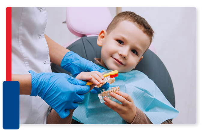 image of a kid in a dental office
