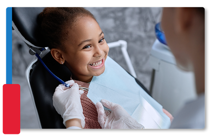 image of a kid in a dental office