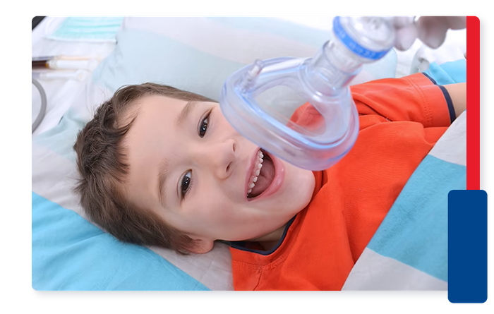 image of a kid getting general sedation