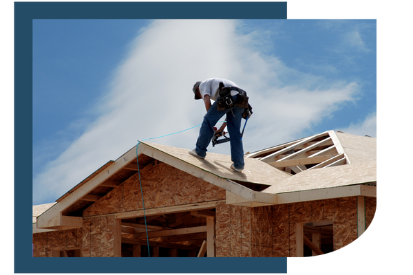 Roof standing on top of a new build