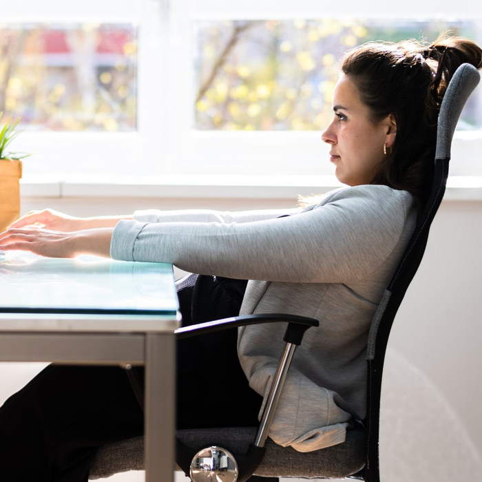 woman slouching in a chair