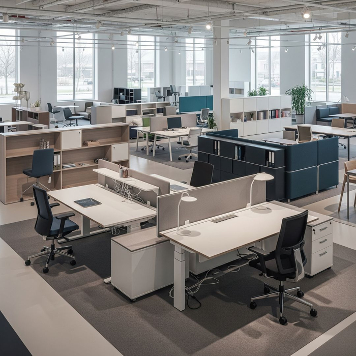 A bright and modern showroom with a wide selection of office furniture. 4 Reasons Why Michigan Businesses Trust Kerr Albert for their Office Needs 1.jpg