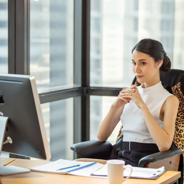 A CEO sitting at her desk