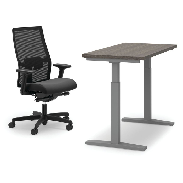 close up of chair and standing desk combo close up of chair and standing desk combo