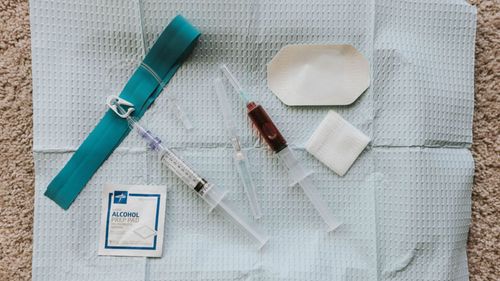 Blood draw supplies.