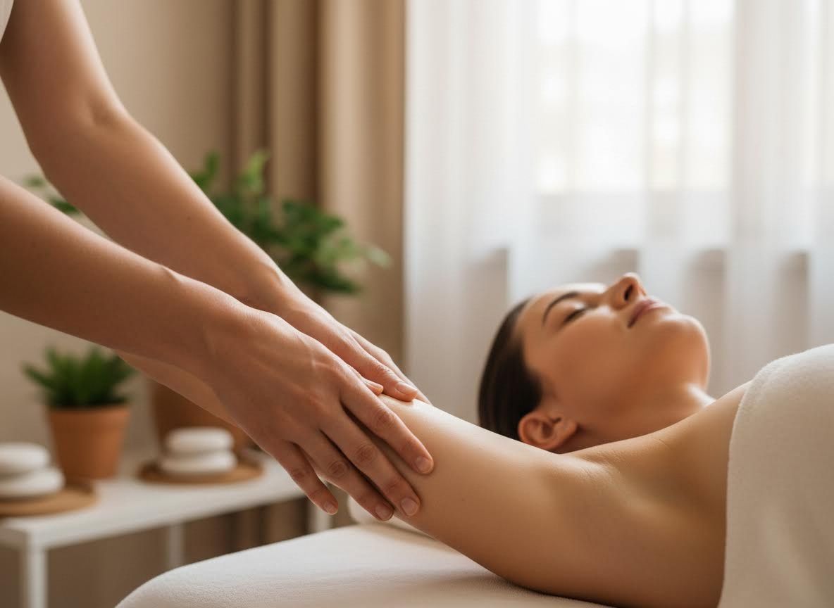 Woman enjoying arm massage