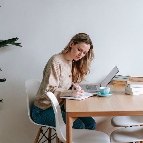 woman working at computer