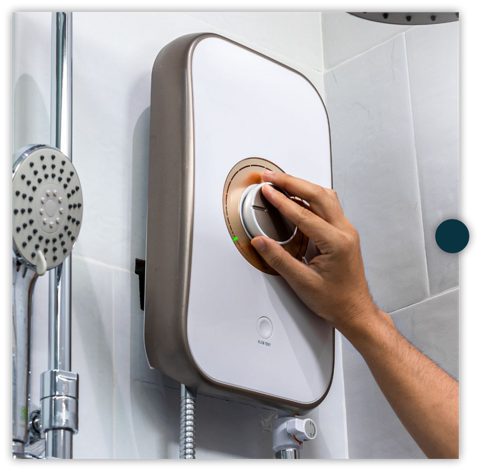 hand adjusting tankless water heater dial