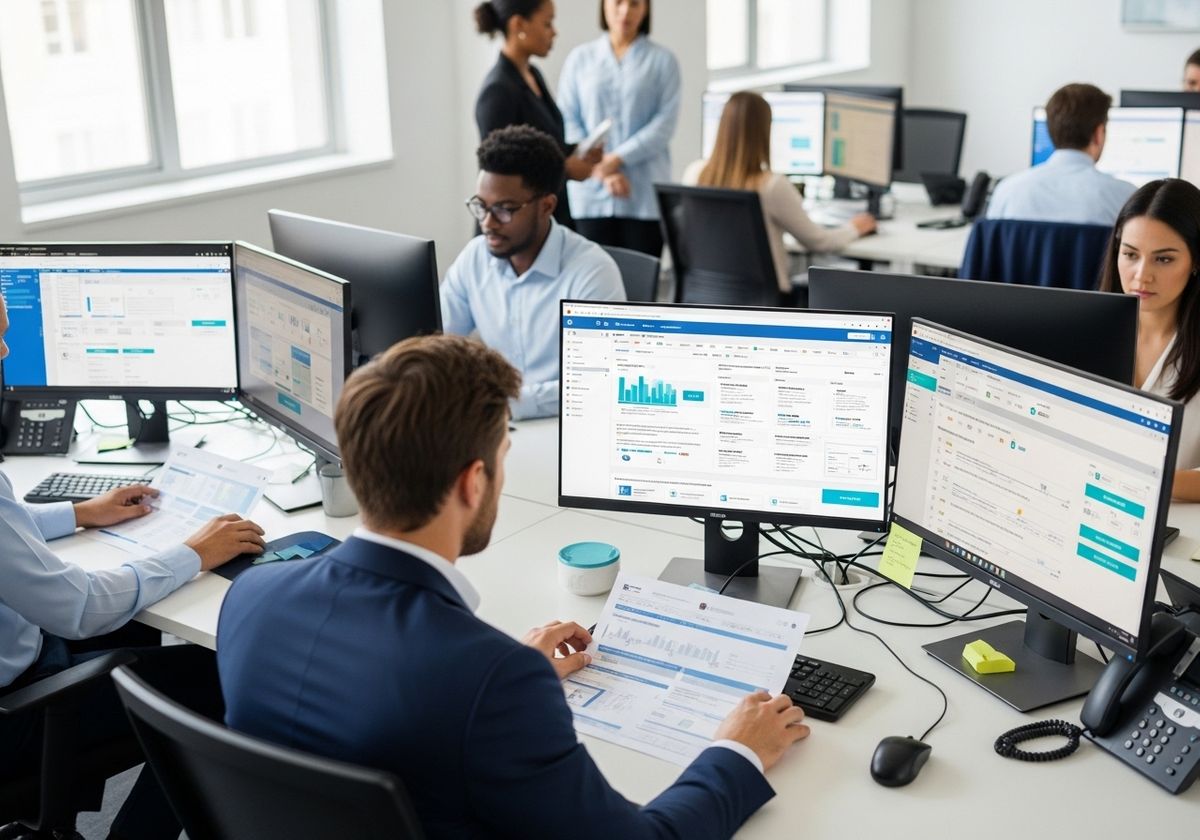 Office Team Working on Computers