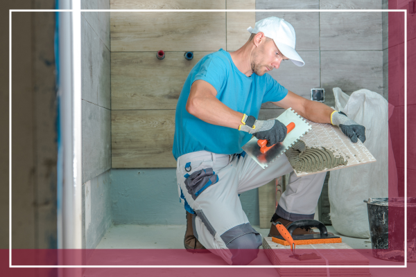 contractor renovating a bathroom. 