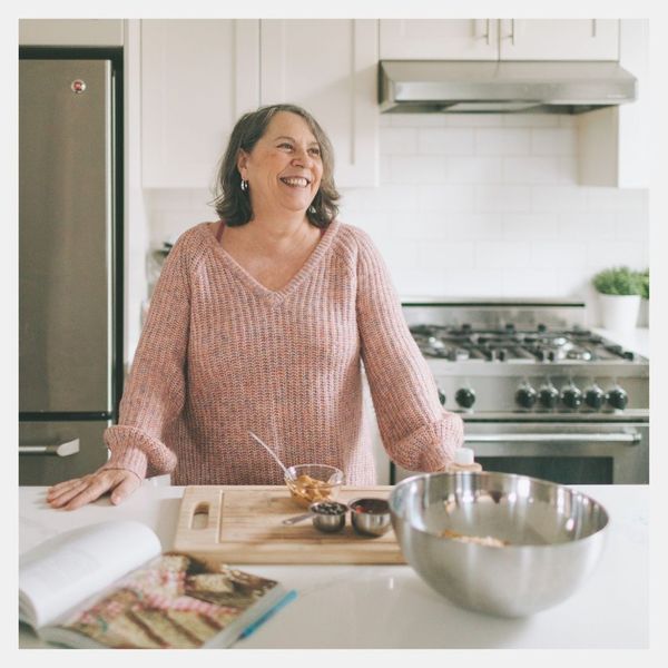 smiling woman in kitchen