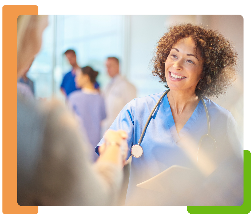 a smiling healthcare worker