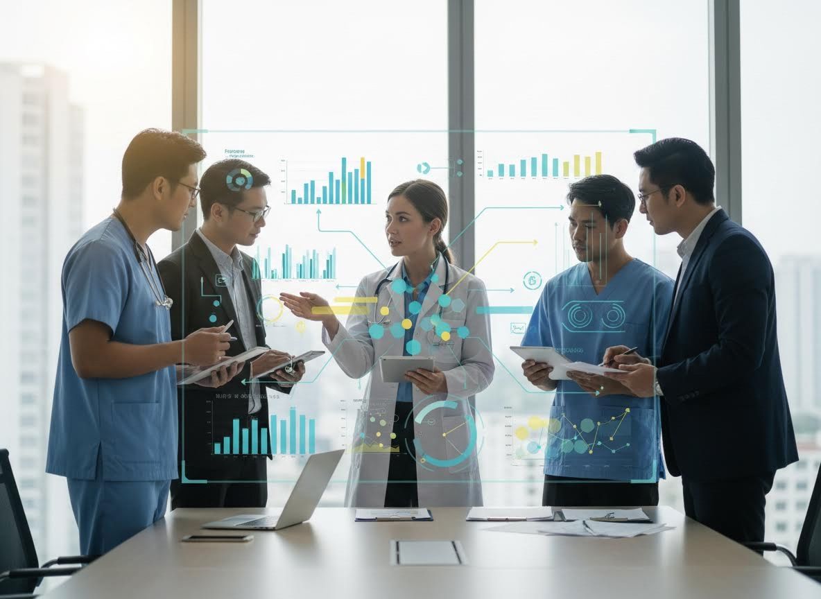 Medical Team Discussing Digital Data Analysis