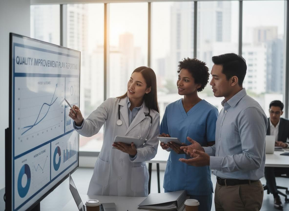 Healthcare Professionals Reviewing Quality Improvement Data