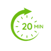 green icon with 20min timer
