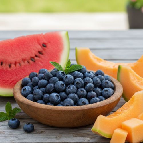 Blueberries, Watermelon & Cantaloupe