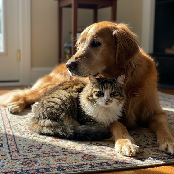 older dog and cat together