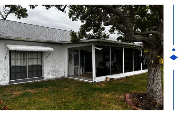 An outdoor home addition