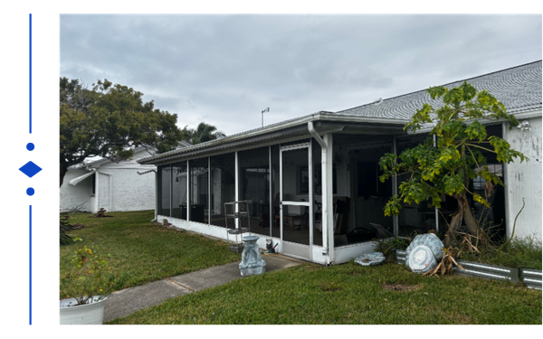 A home with an outside addition