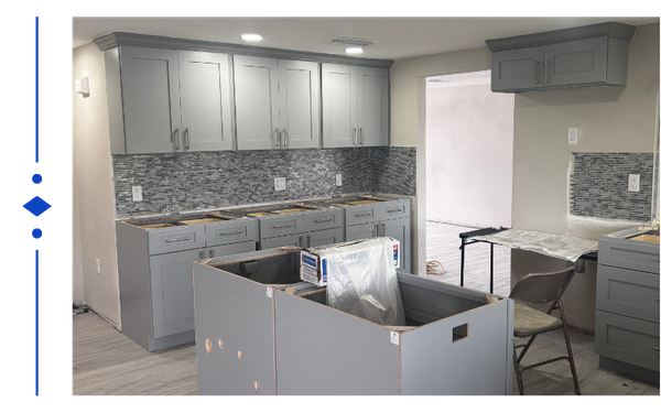 A kitchen being remodeled