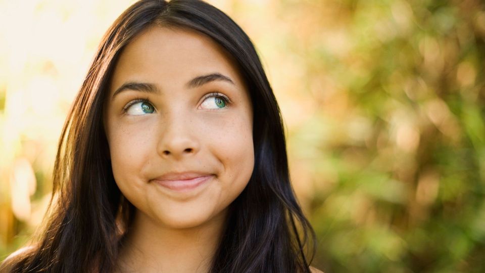 girl looking upward