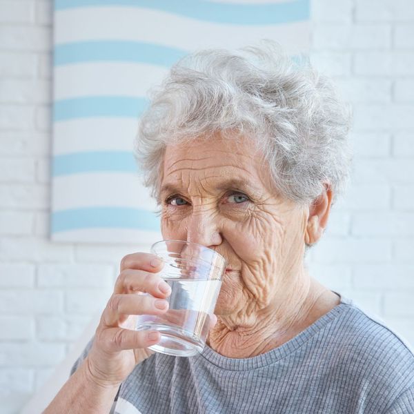 woman drinking water