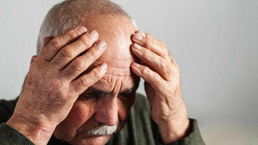 elderly man having issues concentrating 