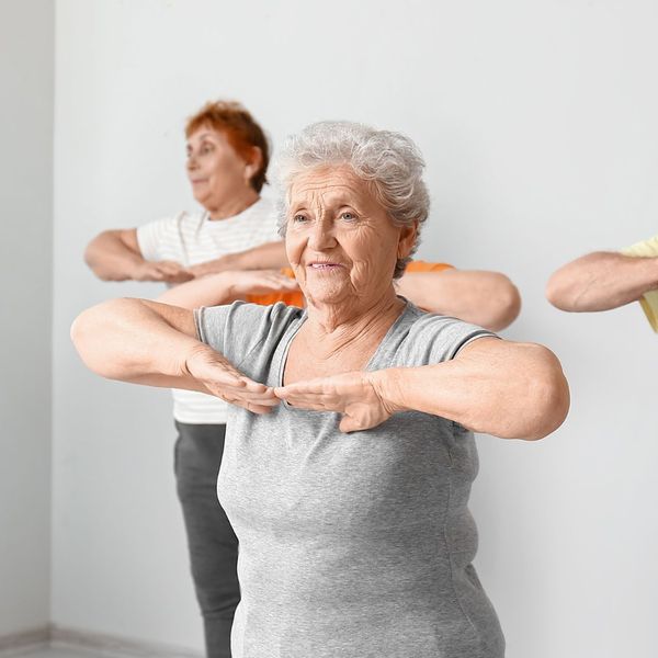 a woman exercising