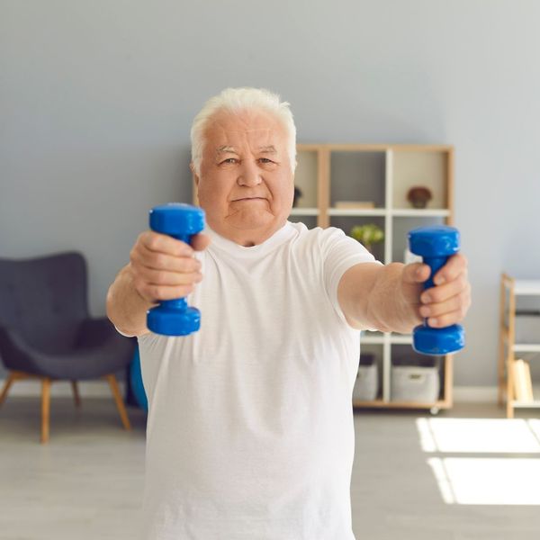 a man lifting weights