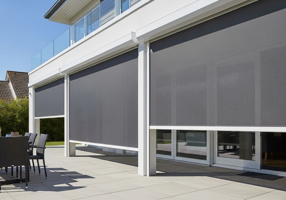 Exterior shades for a modern patio