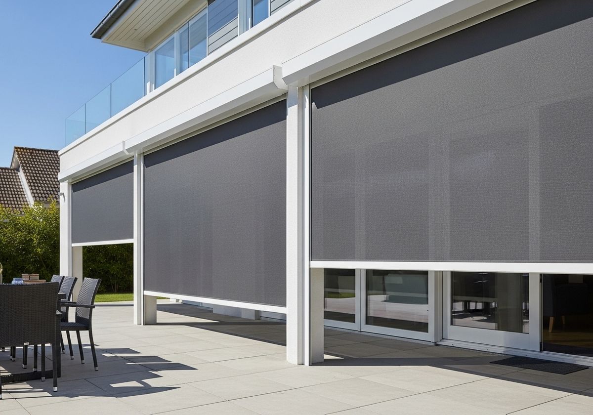 Exterior shades for a modern patio