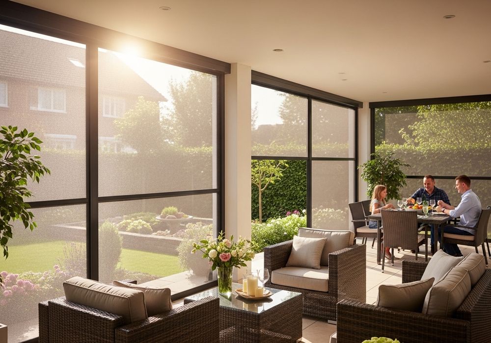 Outdoor Living Space with Retractable Screens