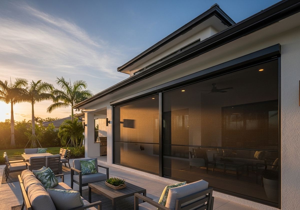 Outdoor Living Space with Retractable Screens