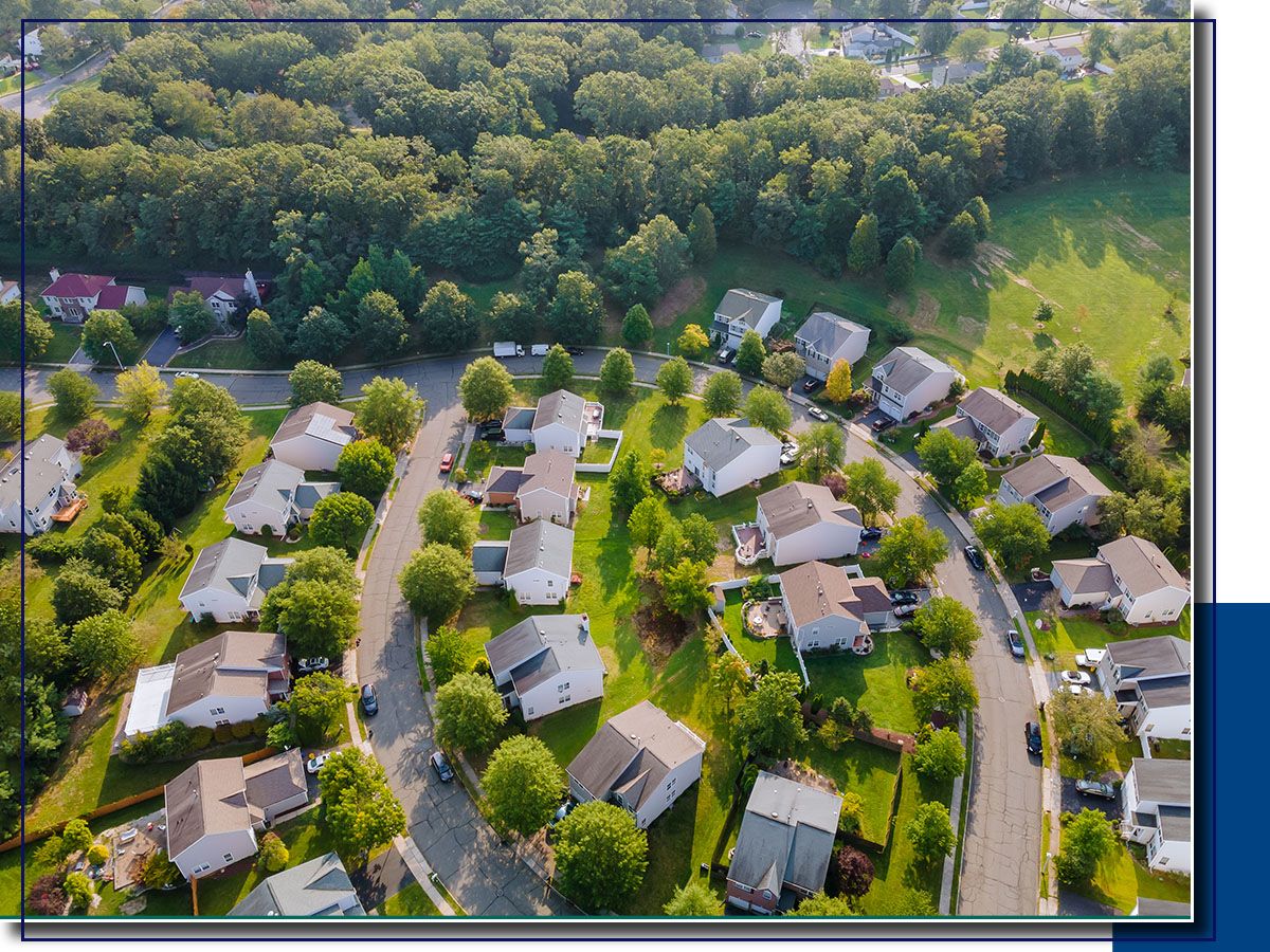 bird's eye view of a neighborhood